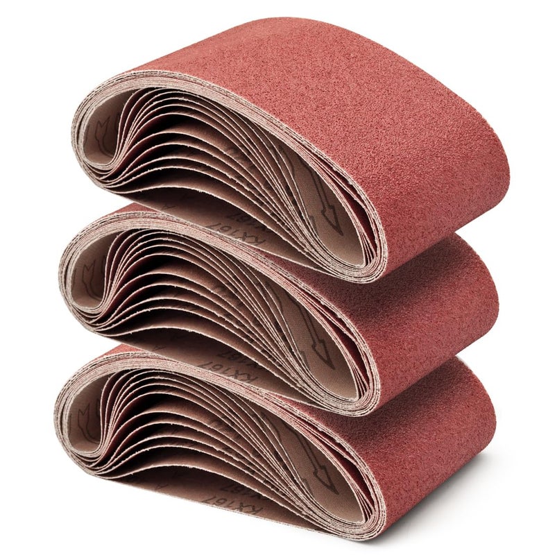 Taokyid 24 Pcs 3x21 Sanding Belts 3x21,Aluminum Oxide Sanding Belt (8 Each of 40 60 80 Grits) for Belt Sander - Image 1